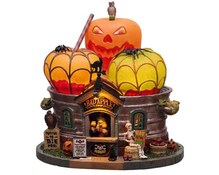 15728 - The Bad Apple Shop, Battery-Operated (4.5V) - Lemax Spooky Town Houses