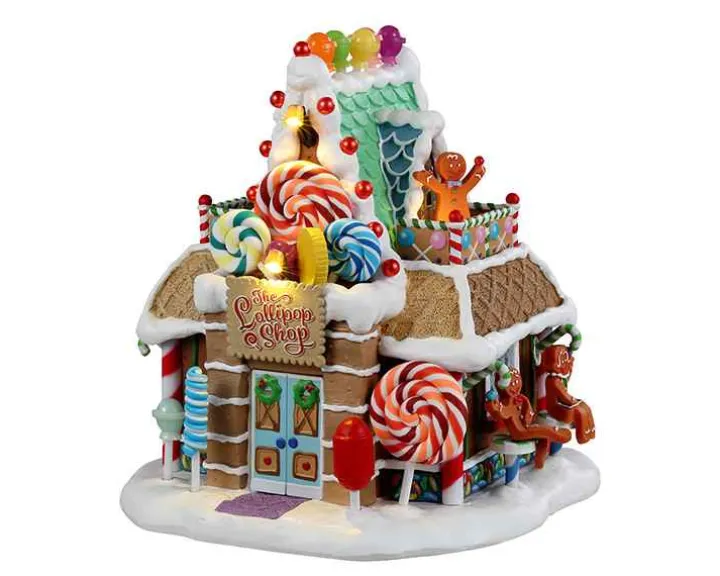 25950 - The Lollipop Shop, Battery-Operated (4.5-Volt) - Lemax Sugar N Spice Houses