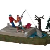 24952 - Too Big A Catch, Battery-Operated (4.5-Volt) - Lemax Christmas Village Table Pieces