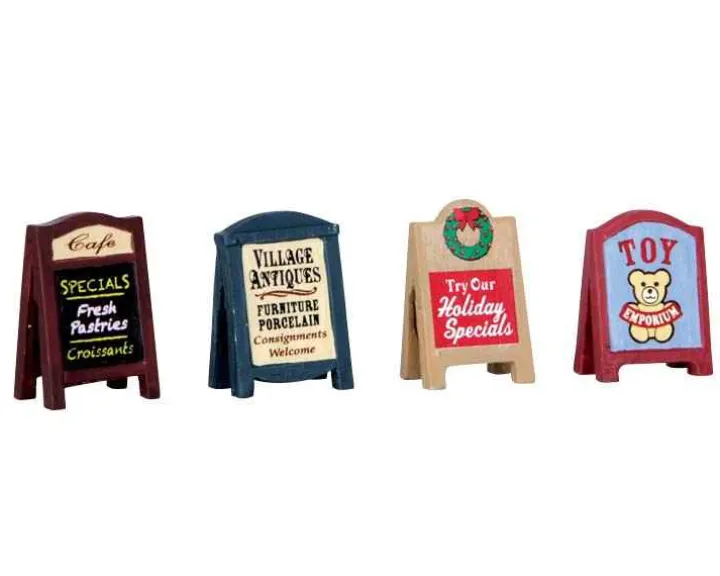 64071 - Village Signs, Set Of 4 - Lemax Misc. Accessories