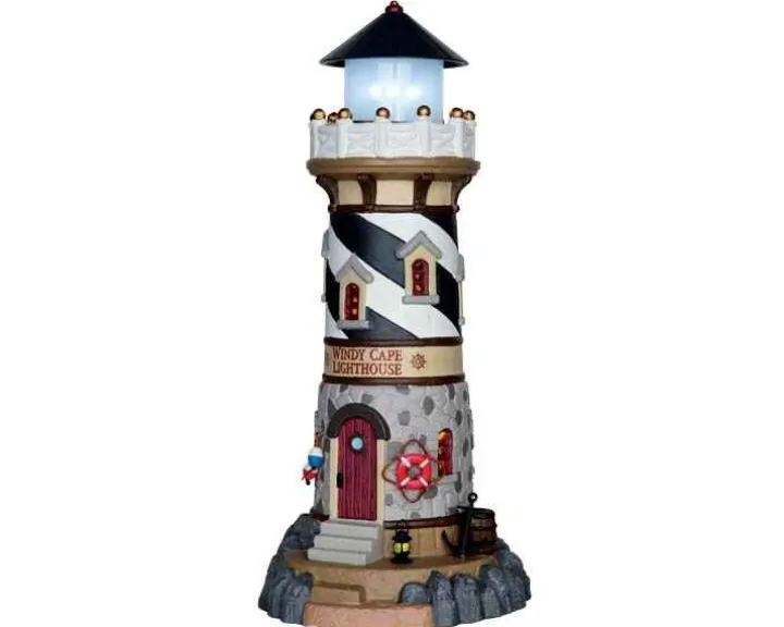 65157 - Windy Cape Lighthouse, Battery-Operated (4.5 Volts) - Lemax Plymouth Corners