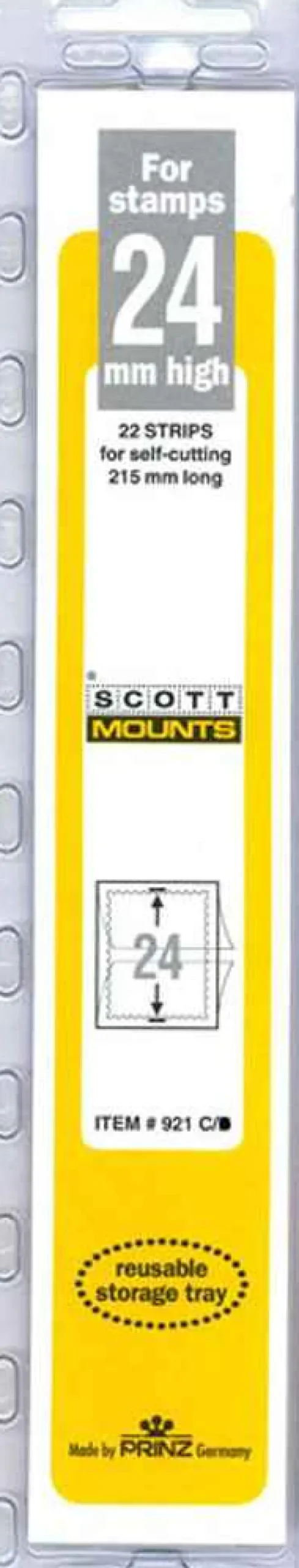 24 Mm X 215 Mm Strip Clear Mount (22 Mounts)