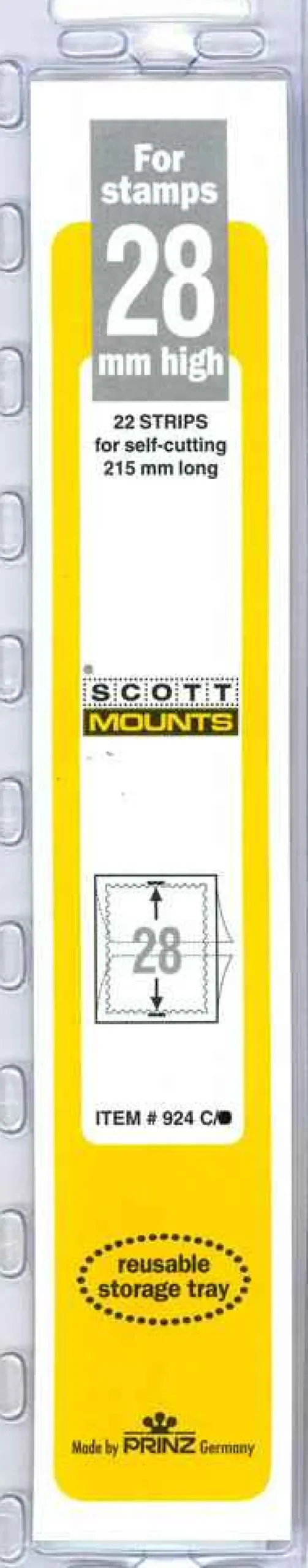 28 Mm X 215 Mm Strip Clear Mount (22 Mounts)