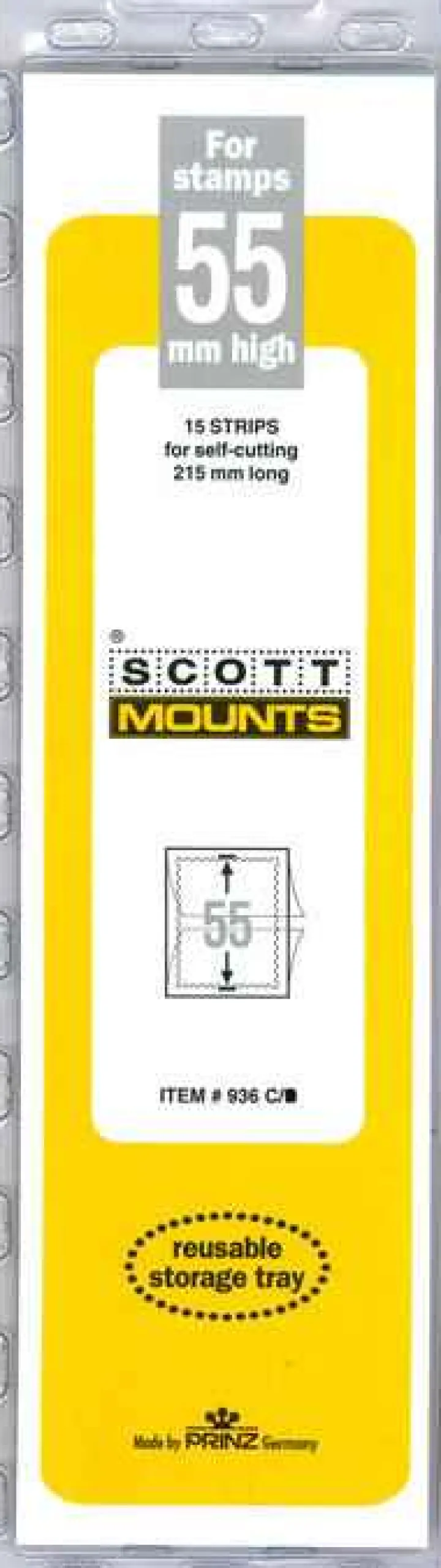 55 Mm X 215 Mm Strip Clear Mount (15 Mounts)