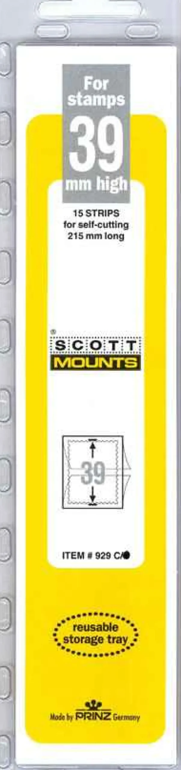 39 Mm X 215 Mm Strip Clear Mount (15 Mounts)