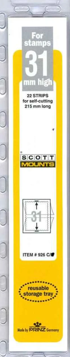31 Mm X 215 Mm Strip Clear Mount (22 Mounts)